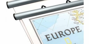 Papierkarte mit Aluminiumleiste 
