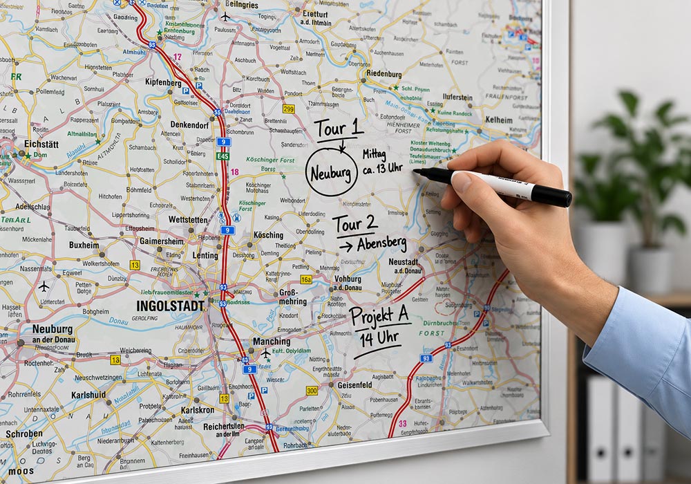 Laminierte Karte für Unternehmen Beschreibbare laminierte Karte für Unternehmen mit Whiteboardmarker zur Planung und Visualisierung