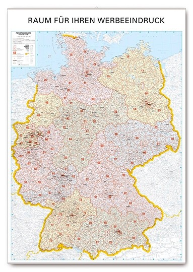 Wandkarte Postleitzahlenkarte Deutschland mit Logo Wandkarte Postleitzahlenkarte Deutschland mit Logo