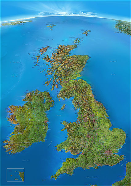 Panorama Landkarte der Britischen Inseln - Interkart Blog - Blog