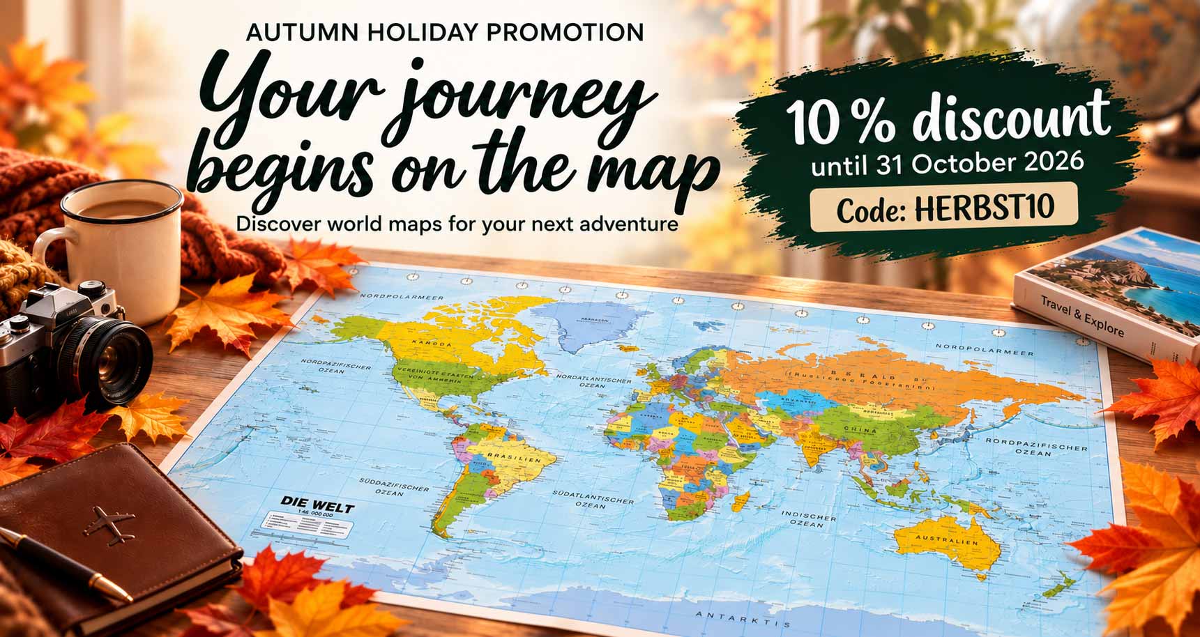 Autumn Holiday Promotion – 10% Off Maps Autumn holiday promotion – 10% off maps until 31 October 2026