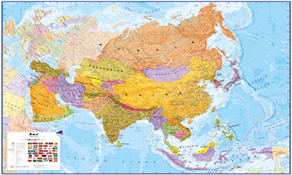 Kort Over Asien Kontinent